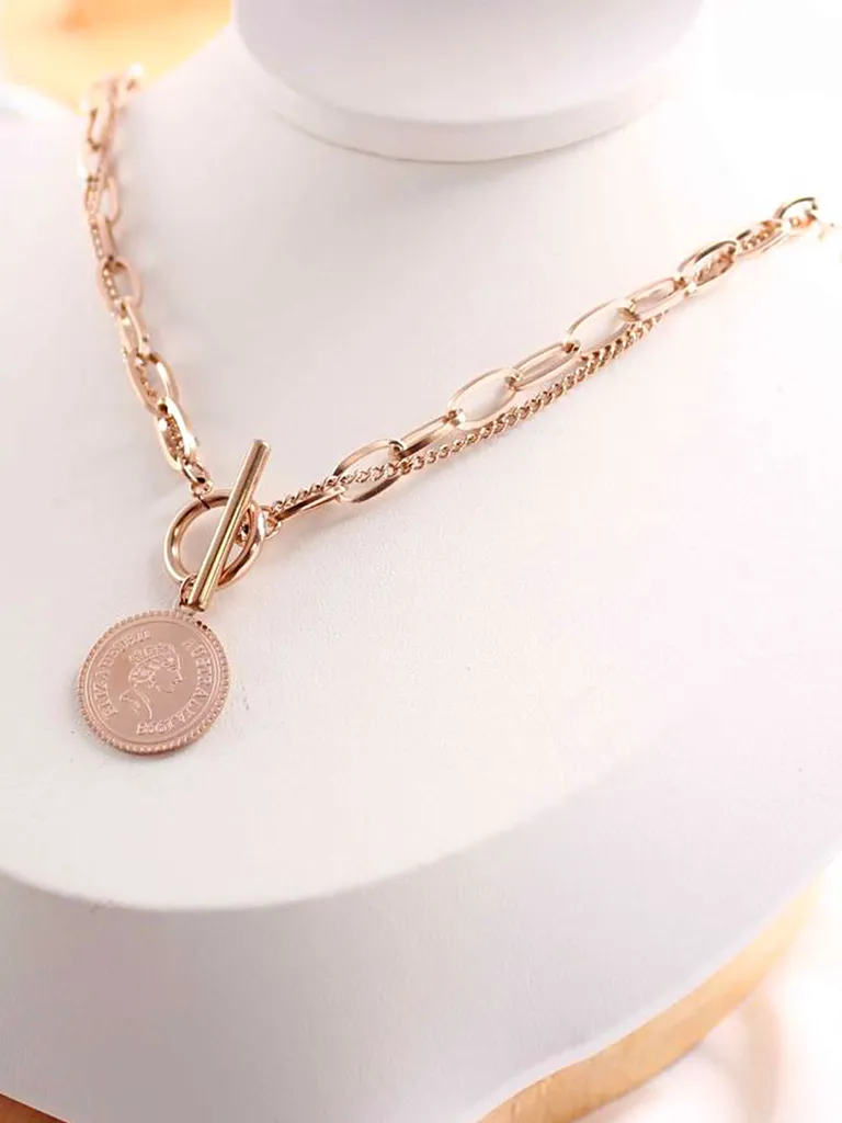 Western Pendant with Chain in Rose Gold finish - CP0762