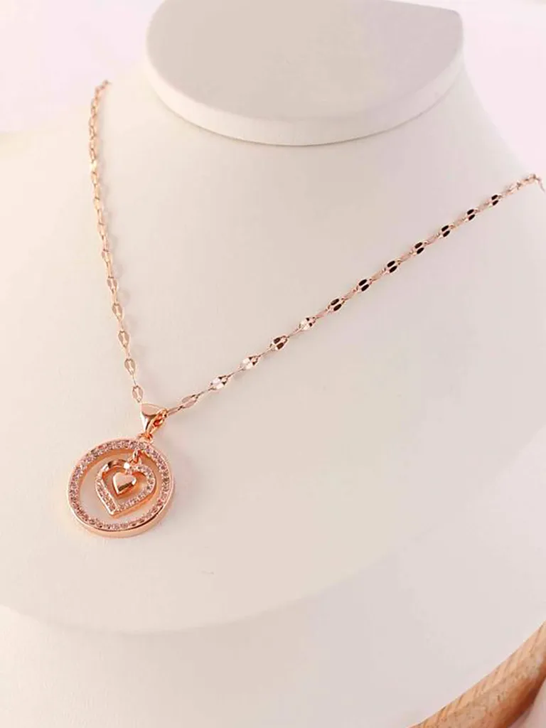 Western Pendant with Chain in Rose Gold finish - CP0768