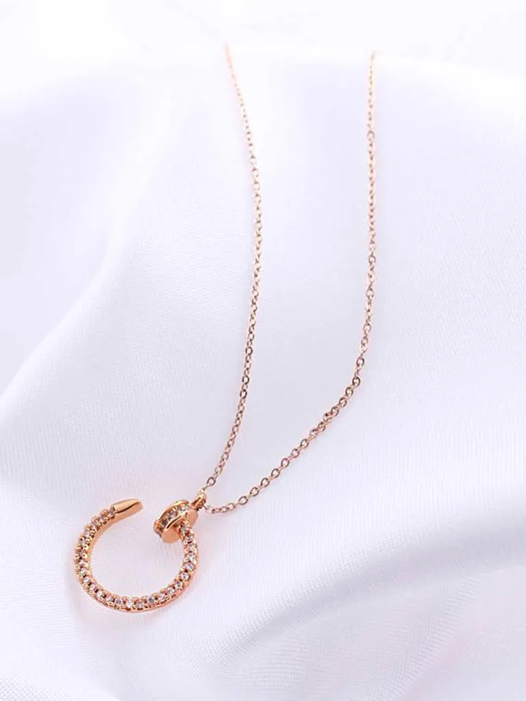 Western Pendant with Chain in Rose Gold finish - CP0771
