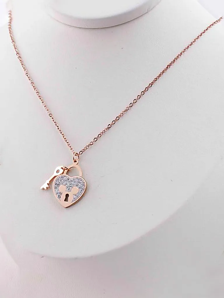 Western Pendant with Chain in Rose Gold finish - CP0774