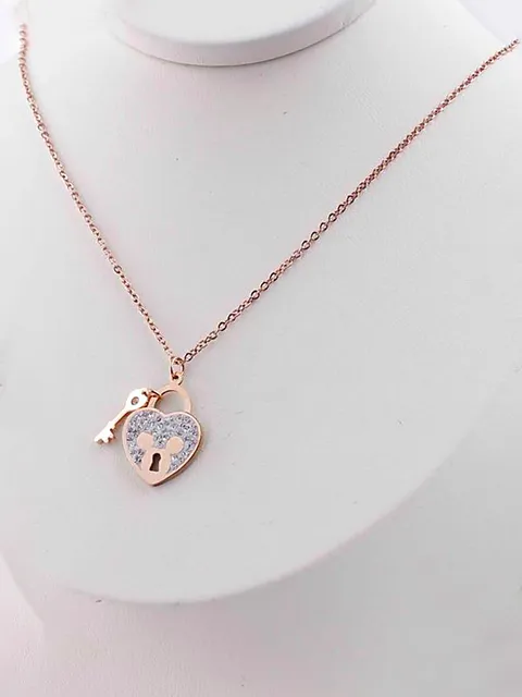 Western Pendant with Chain in Rose Gold finish - CP0774