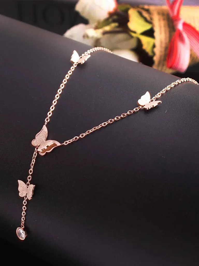 Western Pendant with Chain in Rose Gold finish - CP0778
