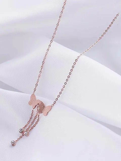 Western Pendant with Chain in Rose Gold finish - CP0779