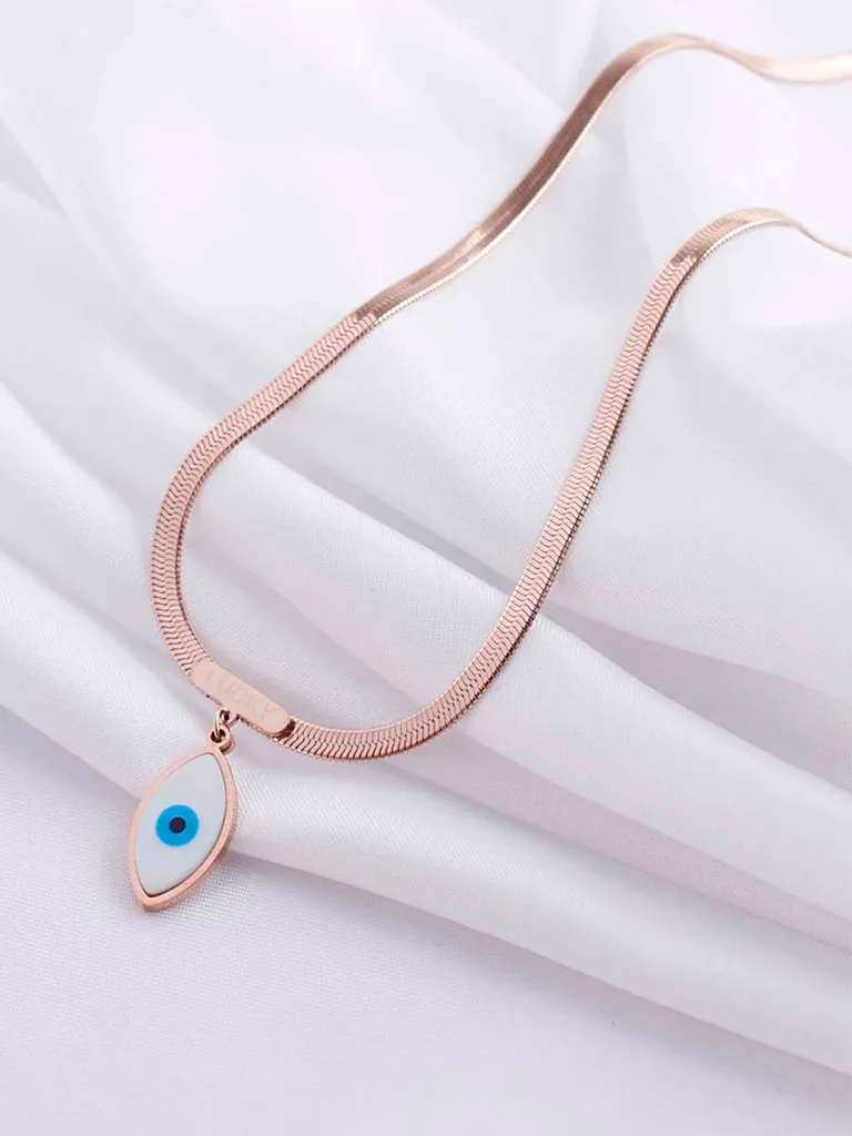 Evil Eye Pendant with Chain in Rose Gold finish - CP0787