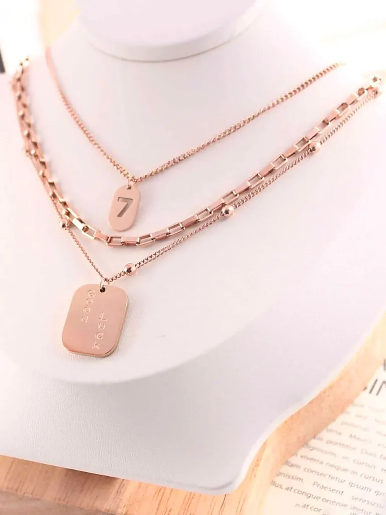 Western Pendant with Chain in Rose Gold finish - CP0801