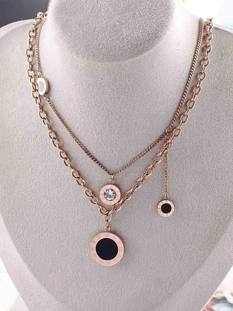 Western Pendant with Chain in Rose Gold finish - CP0802