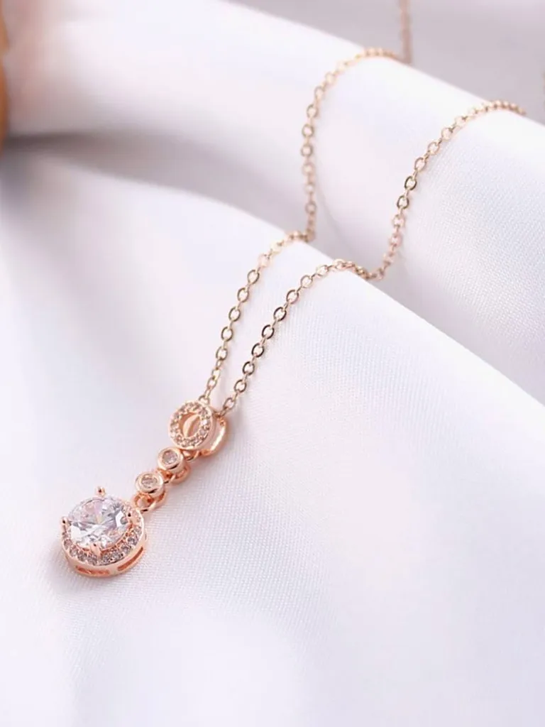 Western Pendant with Chain in Rose Gold finish - CP0809