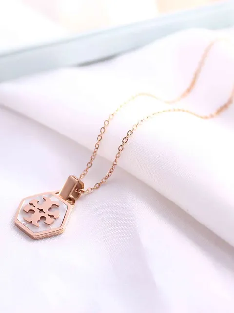 Western Pendant with Chain in Rose Gold finish - CP0811