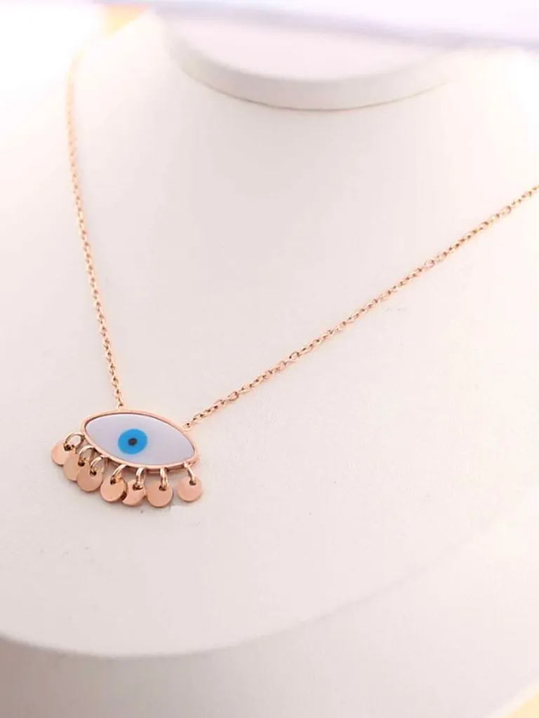 Evil Eye Pendant with Chain in Rose Gold finish - CP0820