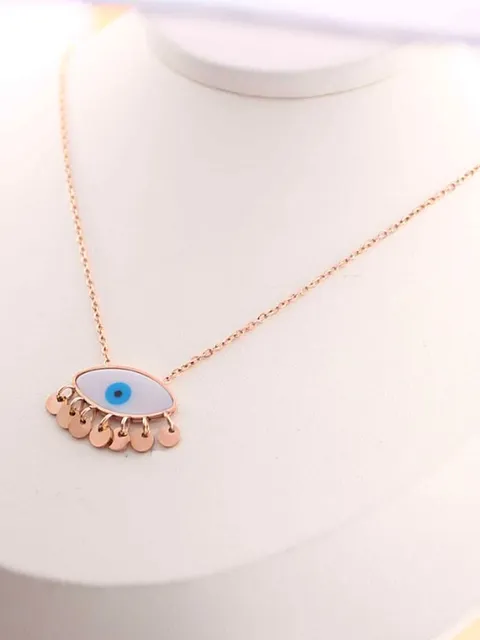 Evil Eye Pendant with Chain in Rose Gold finish - CP0820