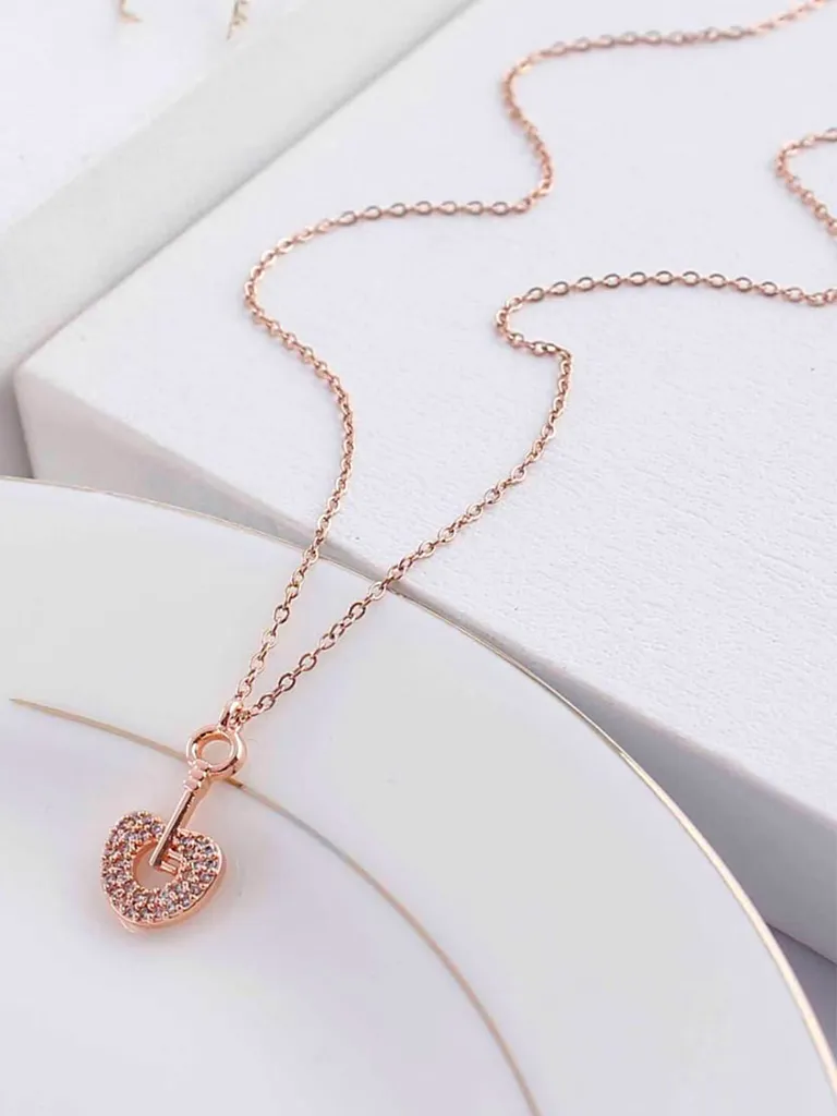 Western Pendant with Chain in Rose Gold finish - CP0821