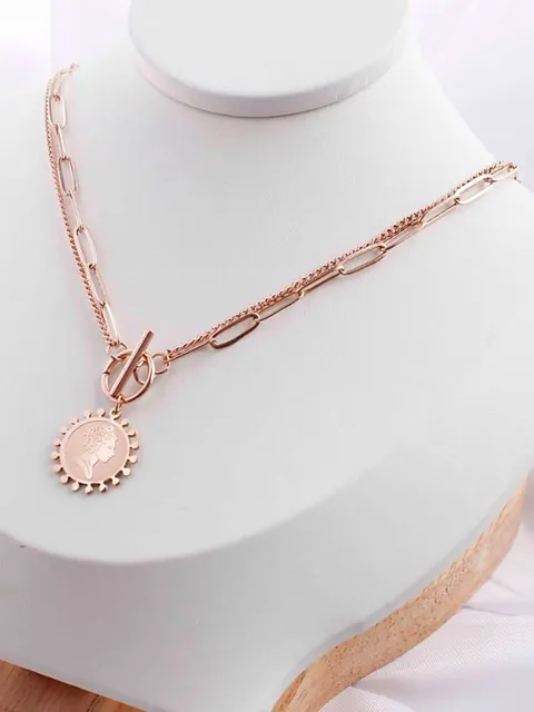 Western Pendant with Chain in Rose Gold finish - CP0822
