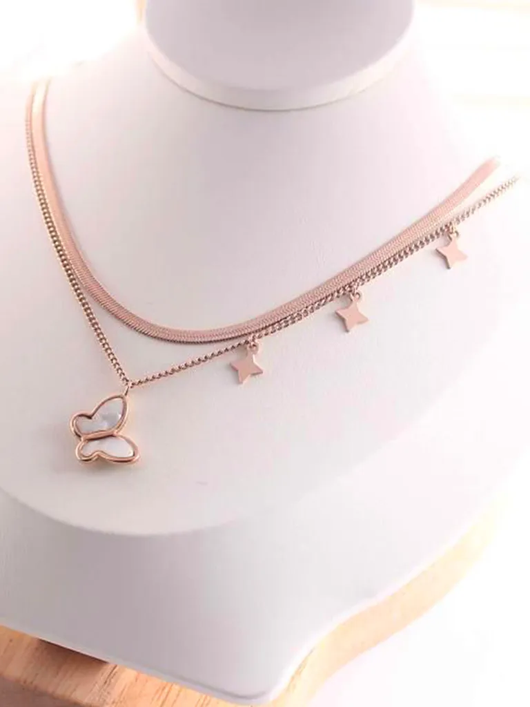 Western Pendant with Chain in Rose Gold finish - CP0824