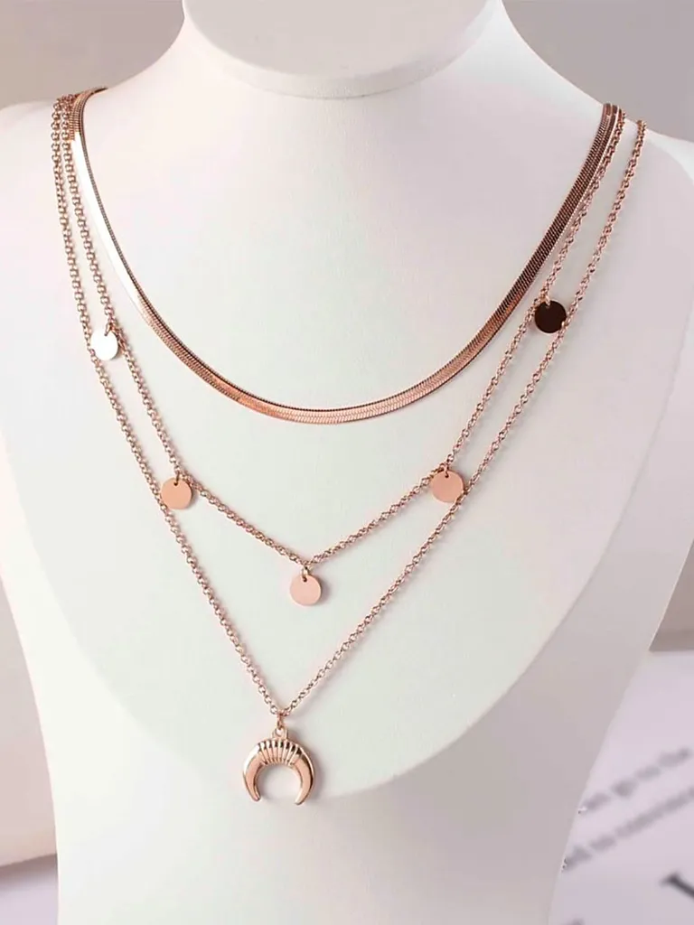 Western Pendant with Chain in Rose Gold finish - CP0823