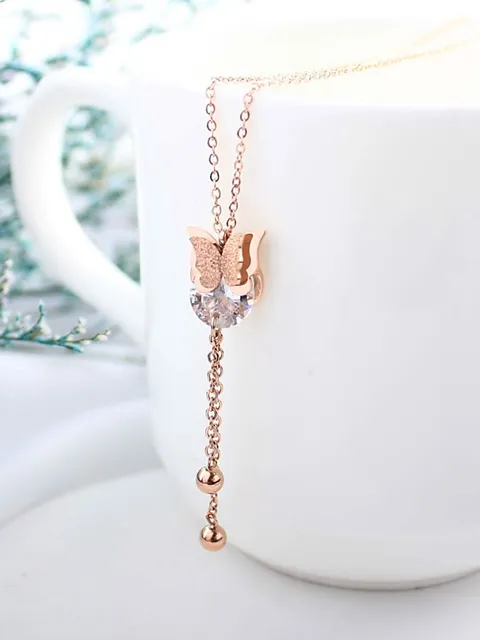 Western Pendant with Chain in Rose Gold finish - CP0825