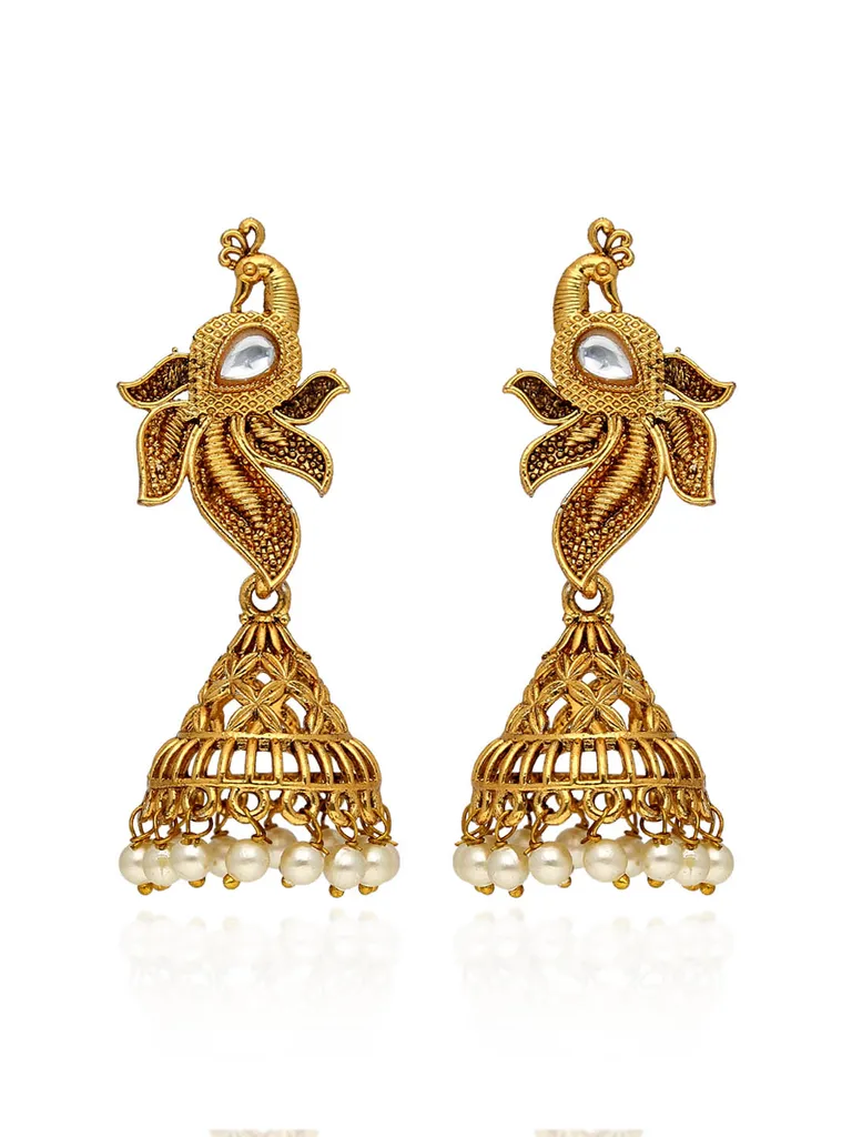 Antique Jhumka Earrings in Gold finish - KRT151