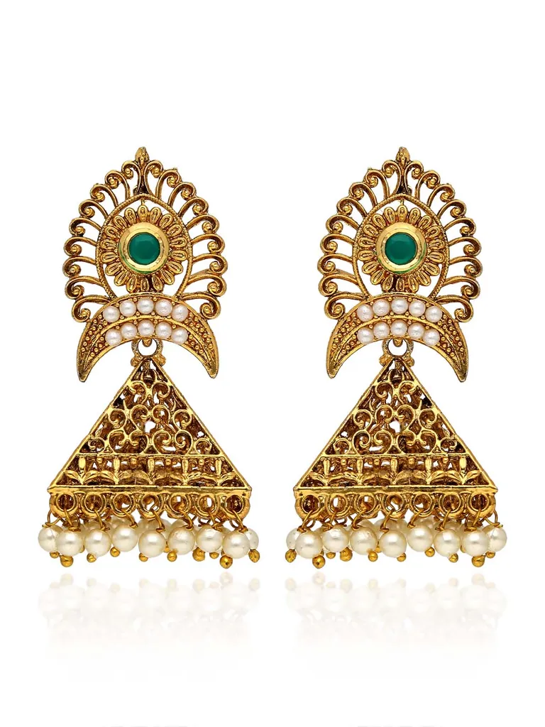 Antique Jhumka Earrings in Gold finish - KRT166