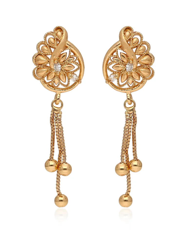AD / CZ Dangler Earrings in Rose Gold finish - BL0333