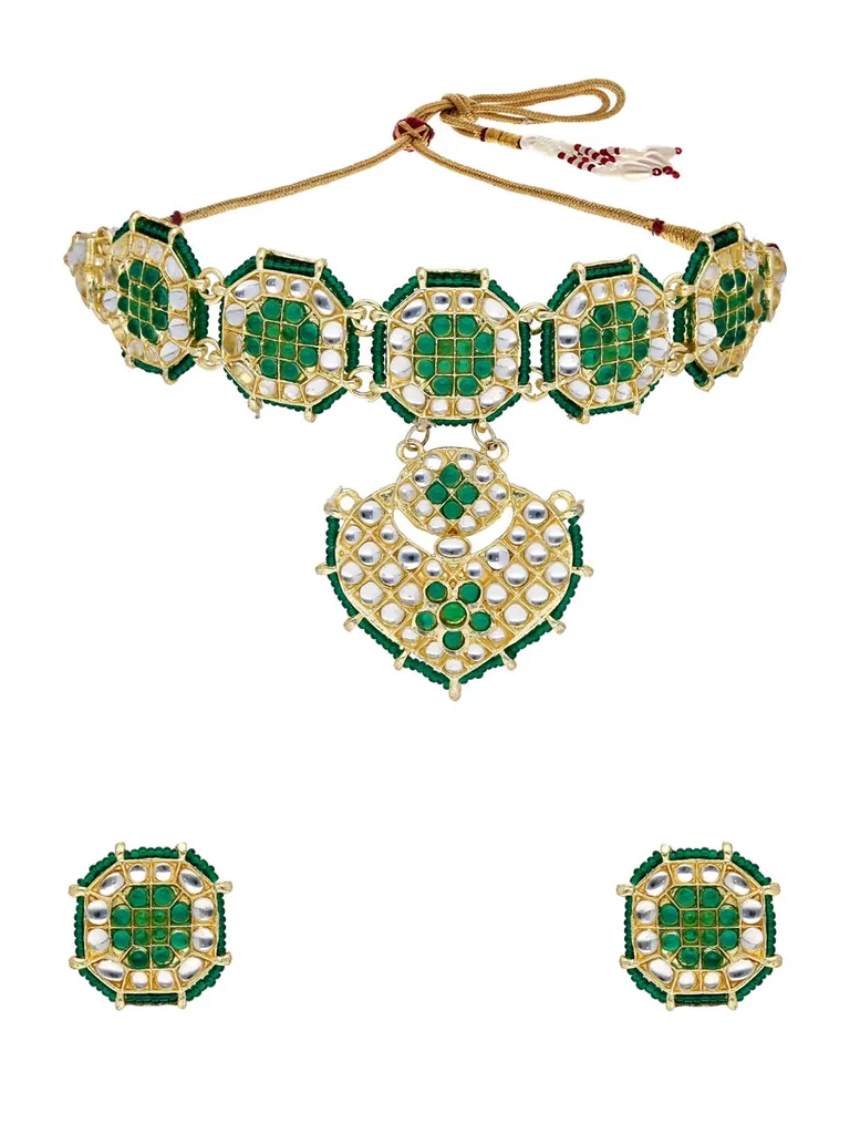 Kundan Choker Necklace Set in Gold finish - P5125