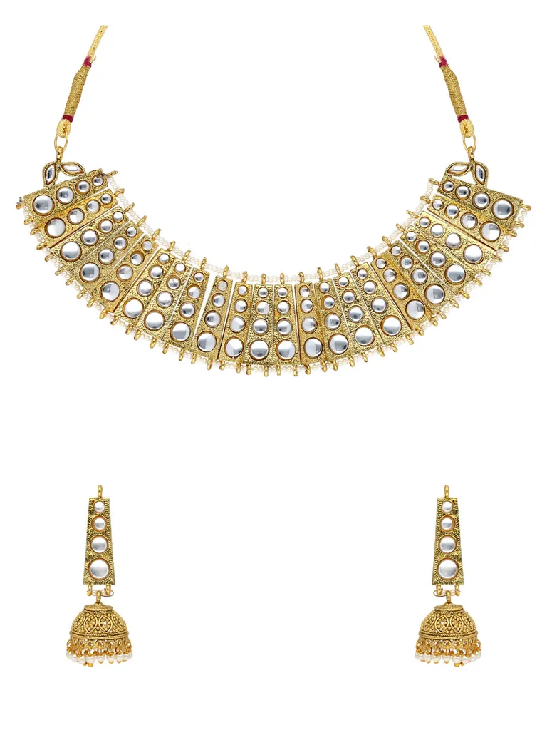 Kundan Necklace Set in Gold finish - P7032