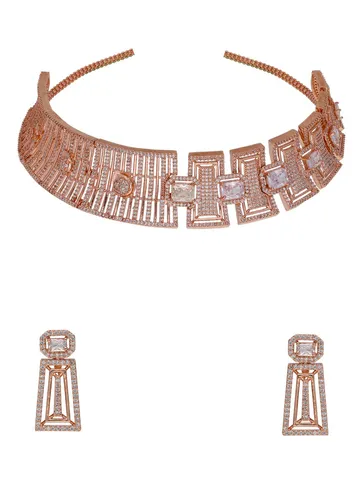 AD / CZ Necklace Set in Rose Gold finish - AST15