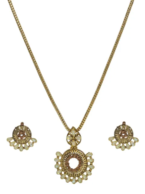 Traditional Pendant Set in Gold finish - CNB42186