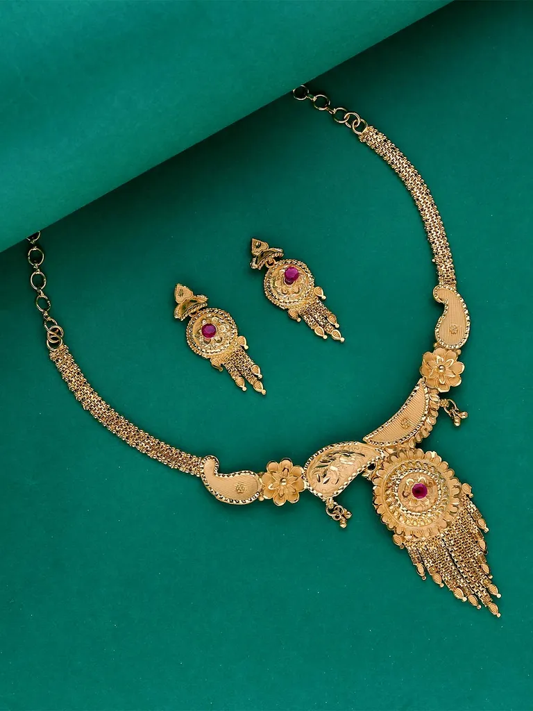 Traditional Forming Gold Necklace Set - A4320A
