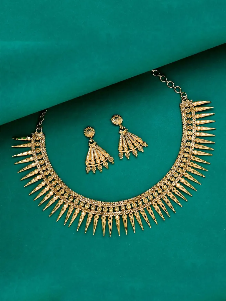 Traditional Forming Gold Necklace Set - A4344