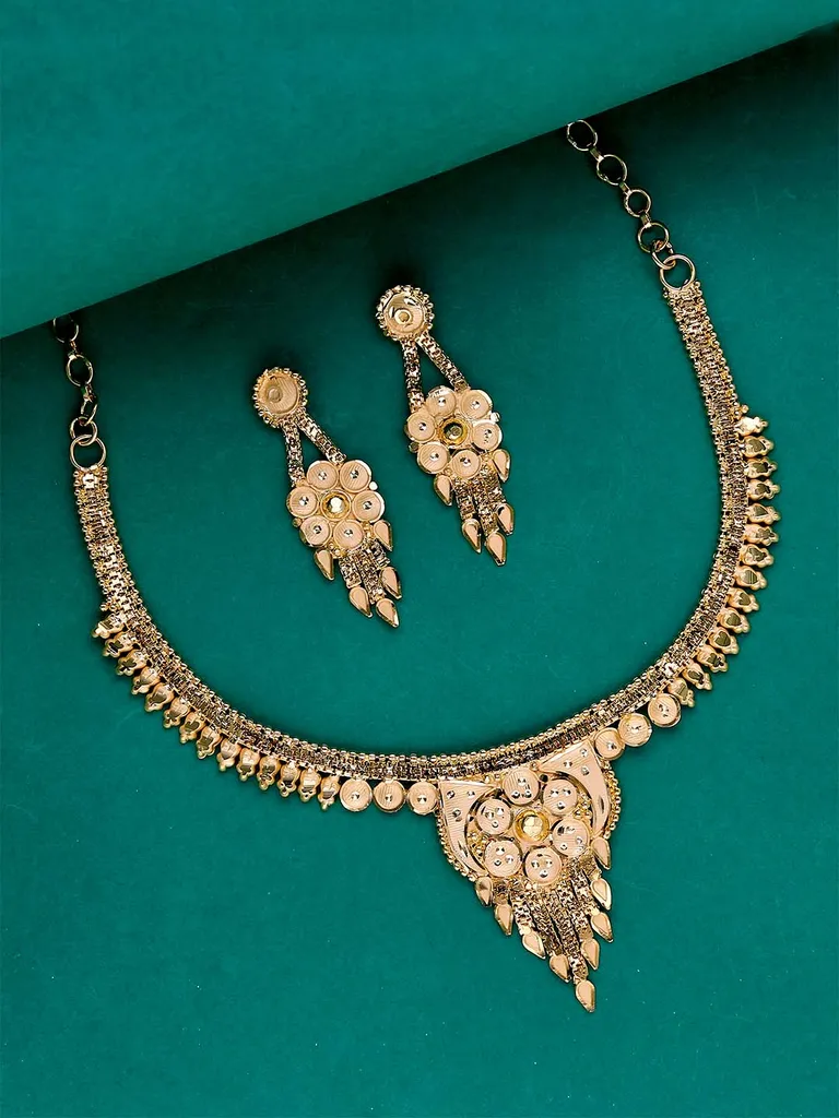 Traditional Forming Gold Necklace Set - A4316