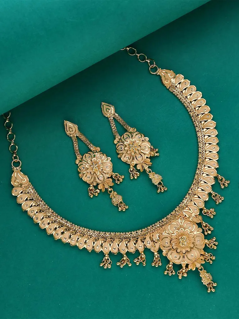 Traditional Forming Gold Necklace Set - A4334A