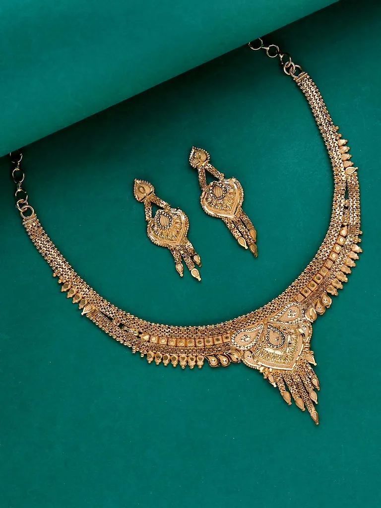 Traditional Forming Gold Necklace Set - A4314A