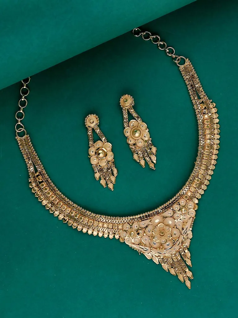 Traditional Forming Gold Necklace Set - A4335A