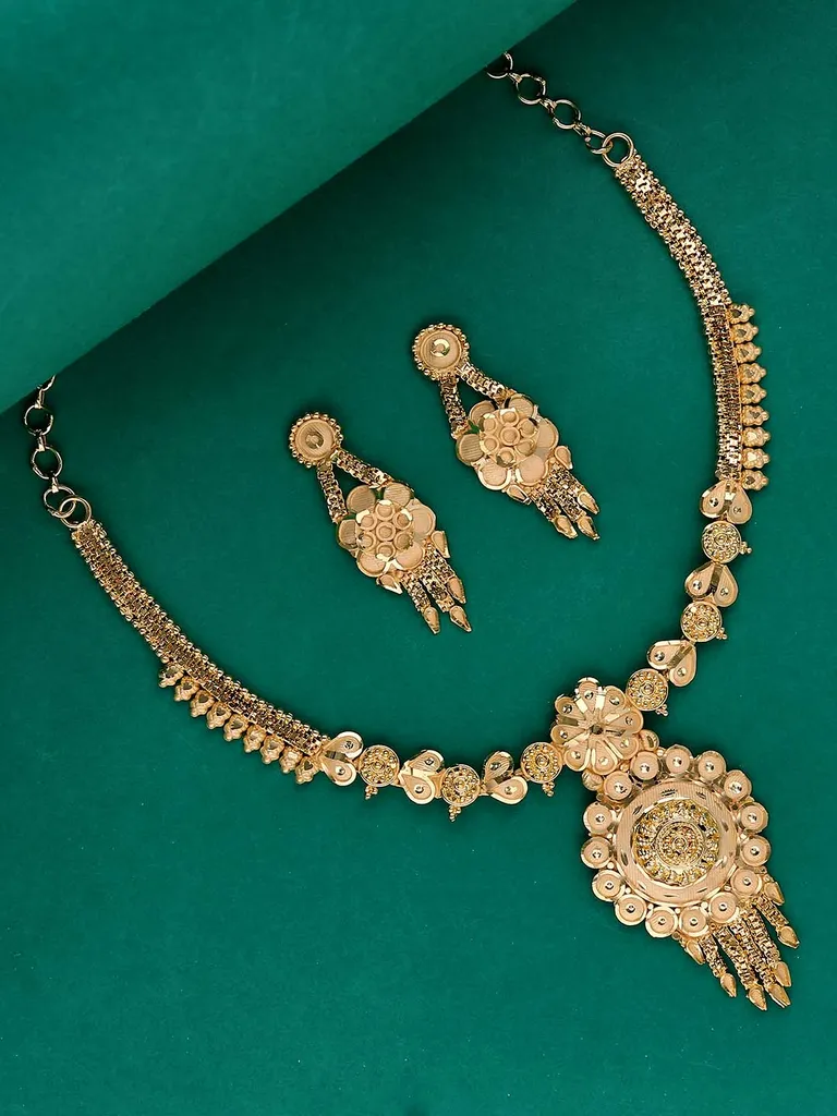 Traditional Forming Gold Necklace Set - A4347A