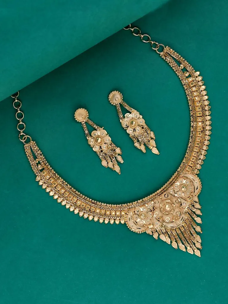 Traditional Forming Gold Necklace Set - A4335C