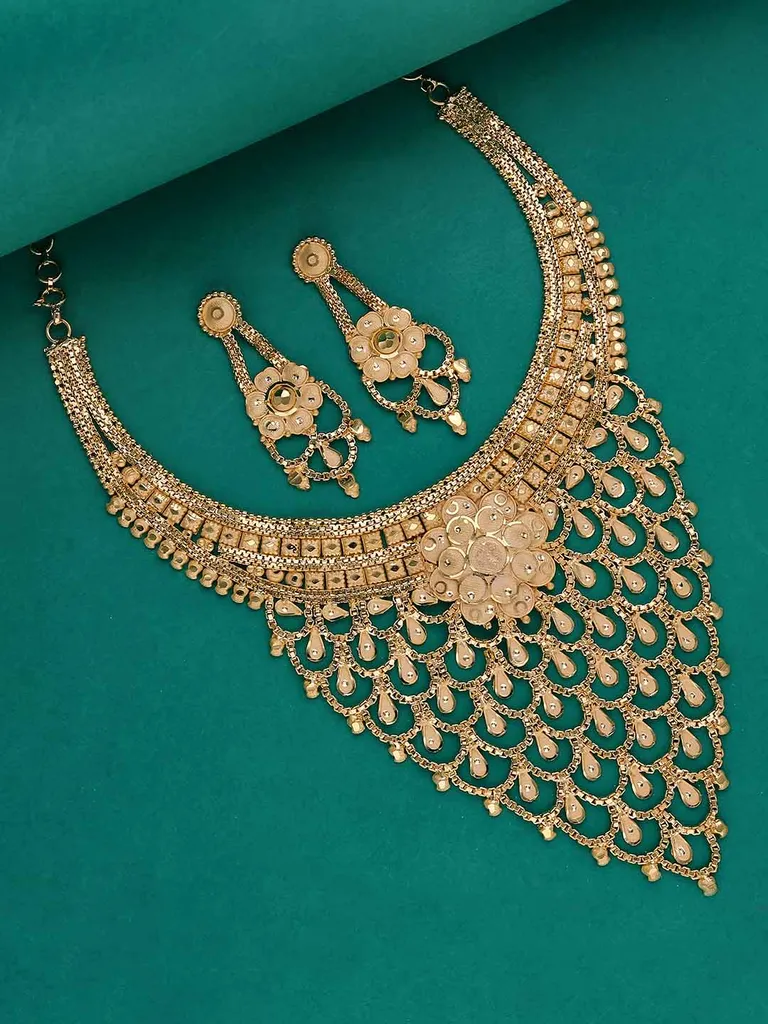 Traditional Forming Gold Necklace Set - A2179B