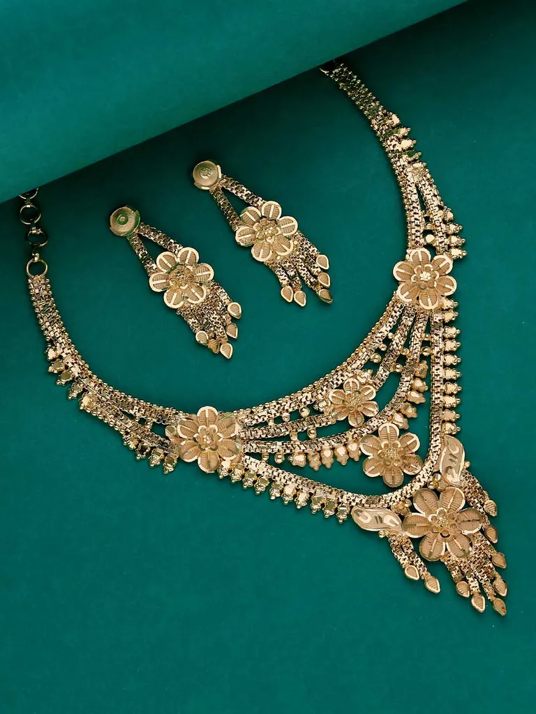 Traditional Forming Gold Necklace Set - A2141B
