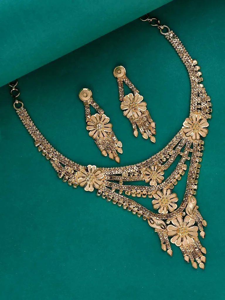 Traditional Forming Gold Necklace Set - A2141A
