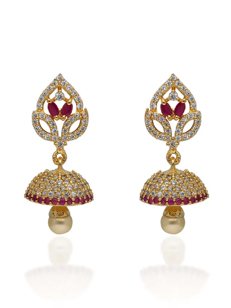 AD / CZ Jhumka Earrings in Gold finish - CNB31140