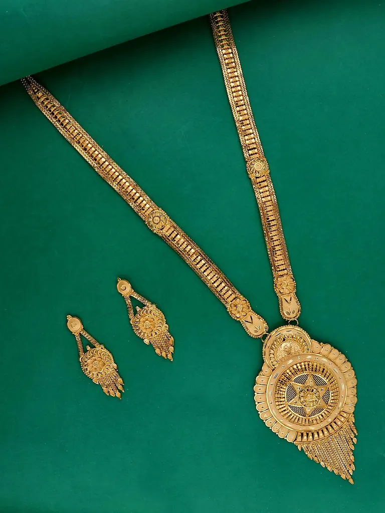 Traditional Forming Gold Long Necklace Set - 4341C