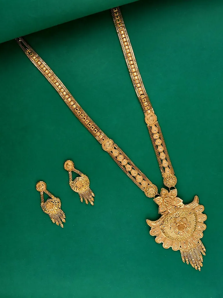 Traditional Forming Gold Long Necklace Set - 2109D