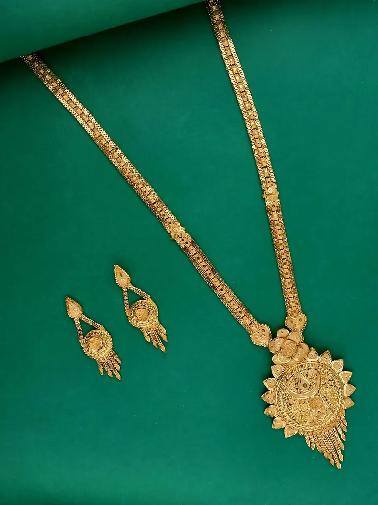 Traditional Forming Gold Long Necklace Set - 2109B