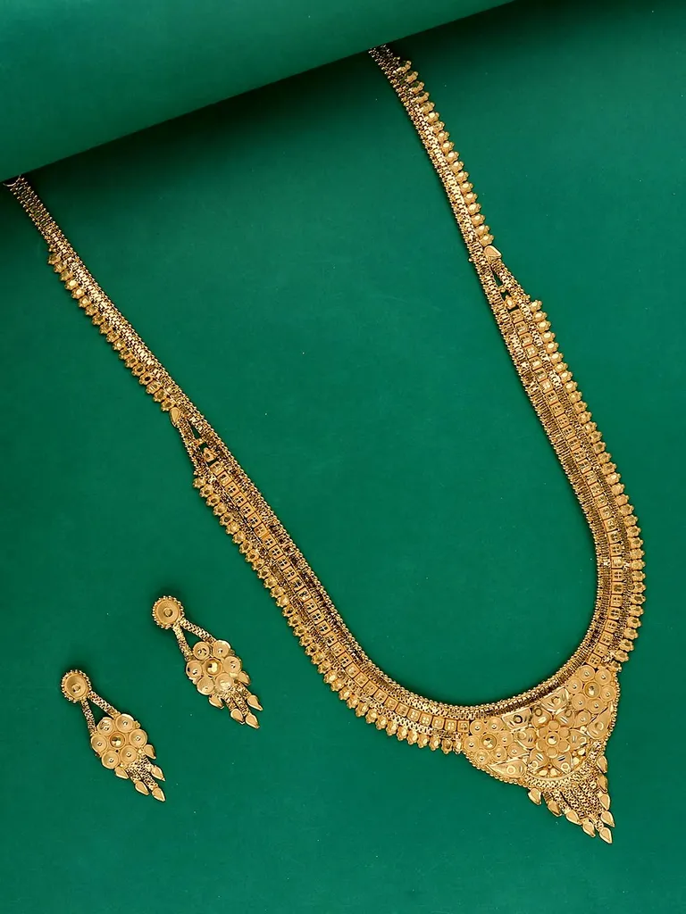 Traditional Forming Gold Long Necklace Set - 4338A