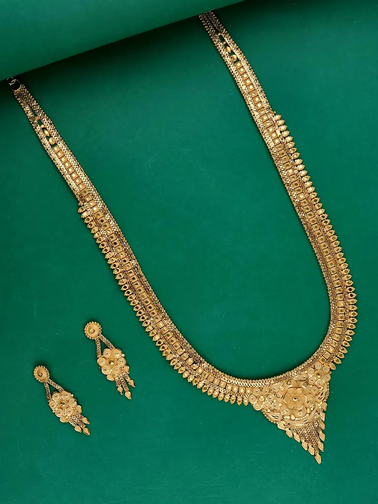Traditional Forming Gold Long Necklace Set - 4337B