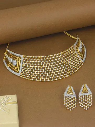 AD / CZ Necklace Set in Gold finish - AST1