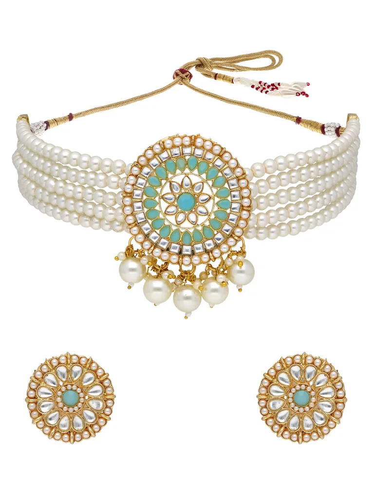 Pearl Choker Necklace Set in Gold finish - PR1203