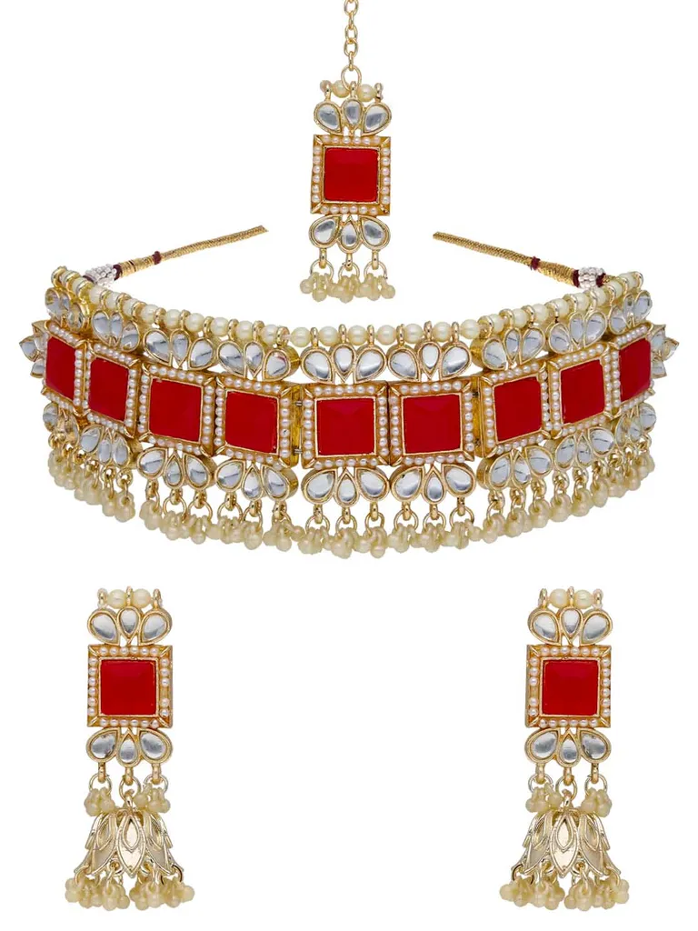 Kundan Choker Necklace Set in Gold finish - PR1010