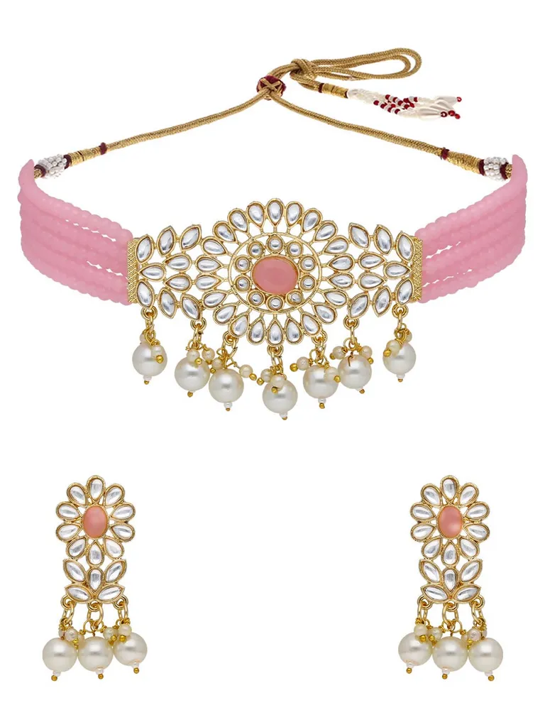 Kundan Choker Necklace Set in Gold finish - PR1201