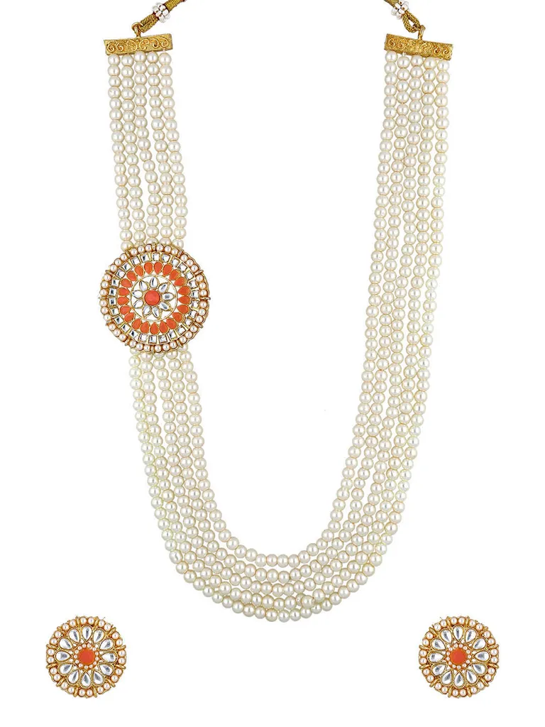 Pearl Long Necklace Set in Gold finish - PR93A