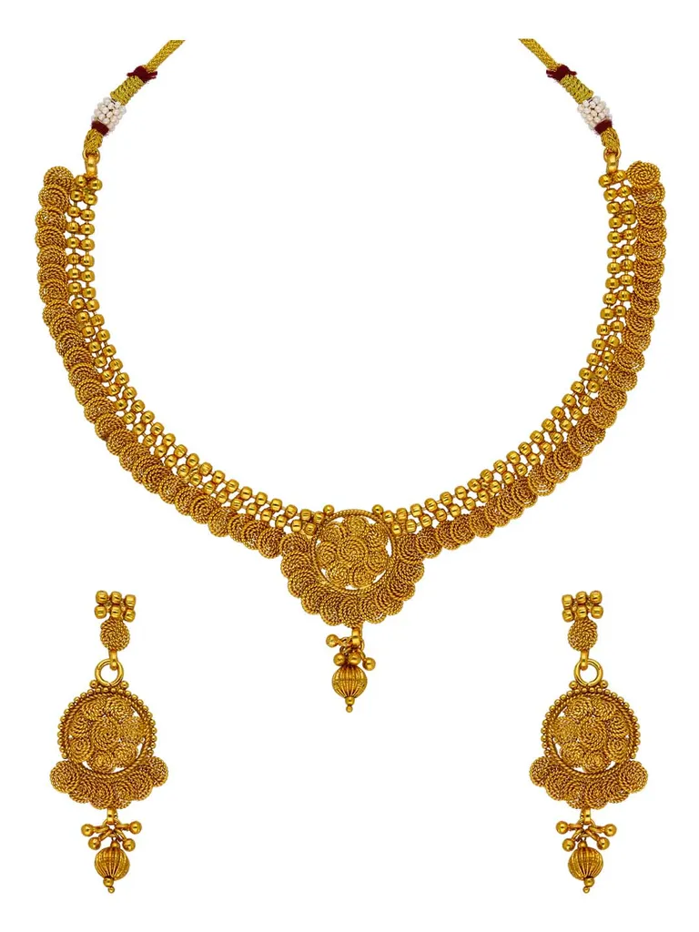 Antique Necklace Set in Gold finish - AMN631