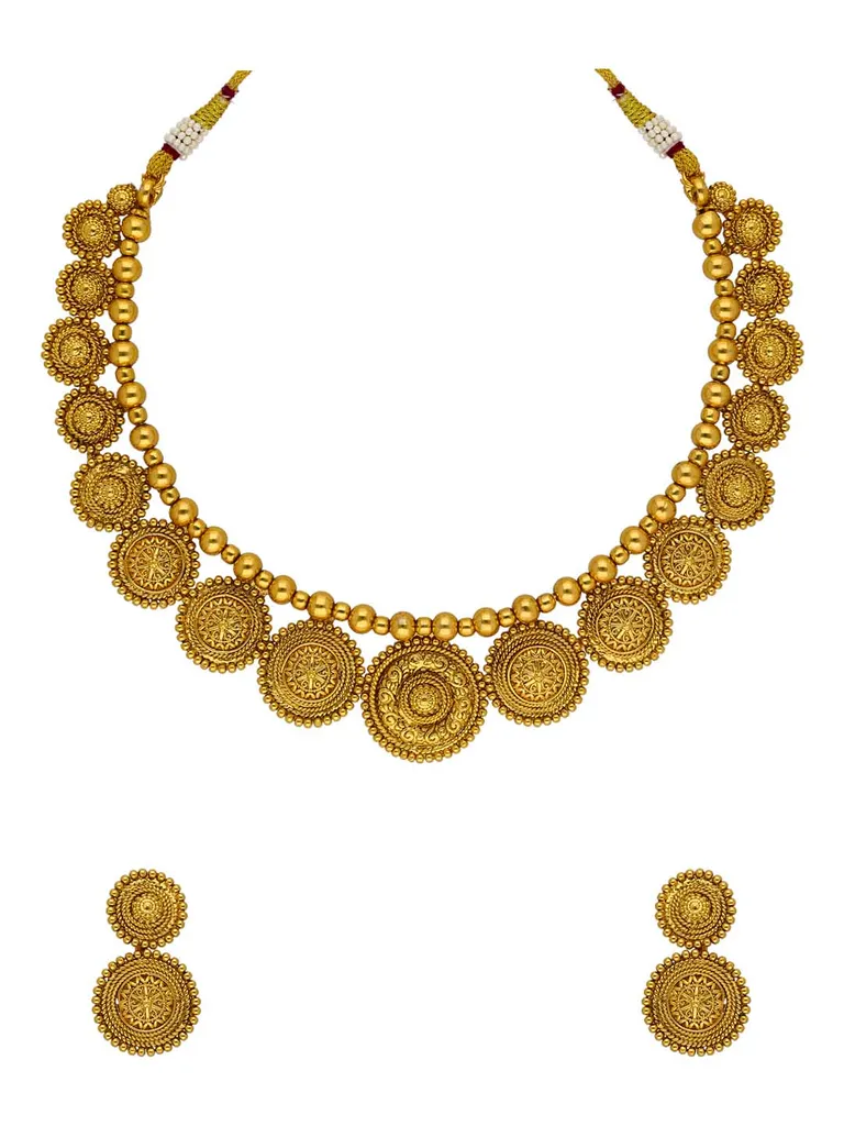 Antique Necklace Set in Gold finish - AMN636